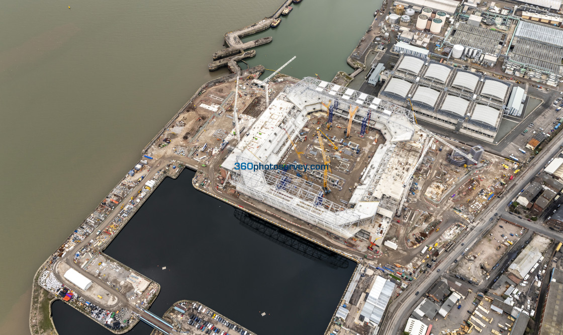 "Liverpool aerial photo Bramley Moore Dock 230228" stock image