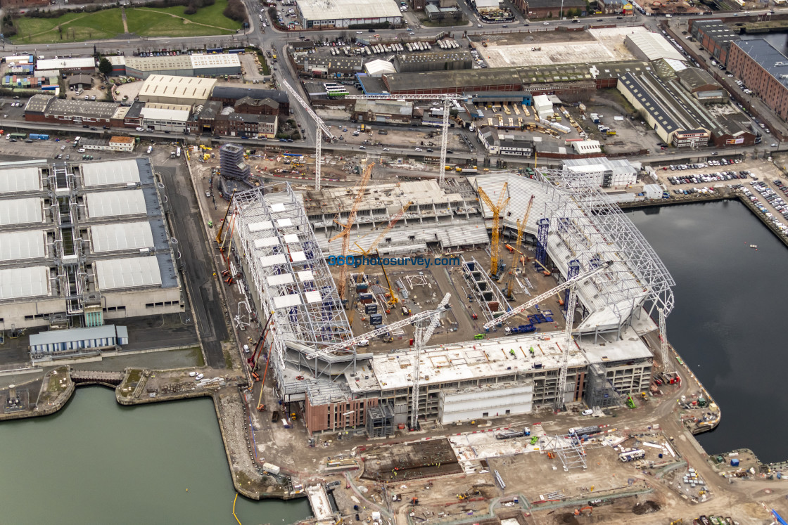 "Liverpool aerial photo Bramley Moore Dock 230228" stock image