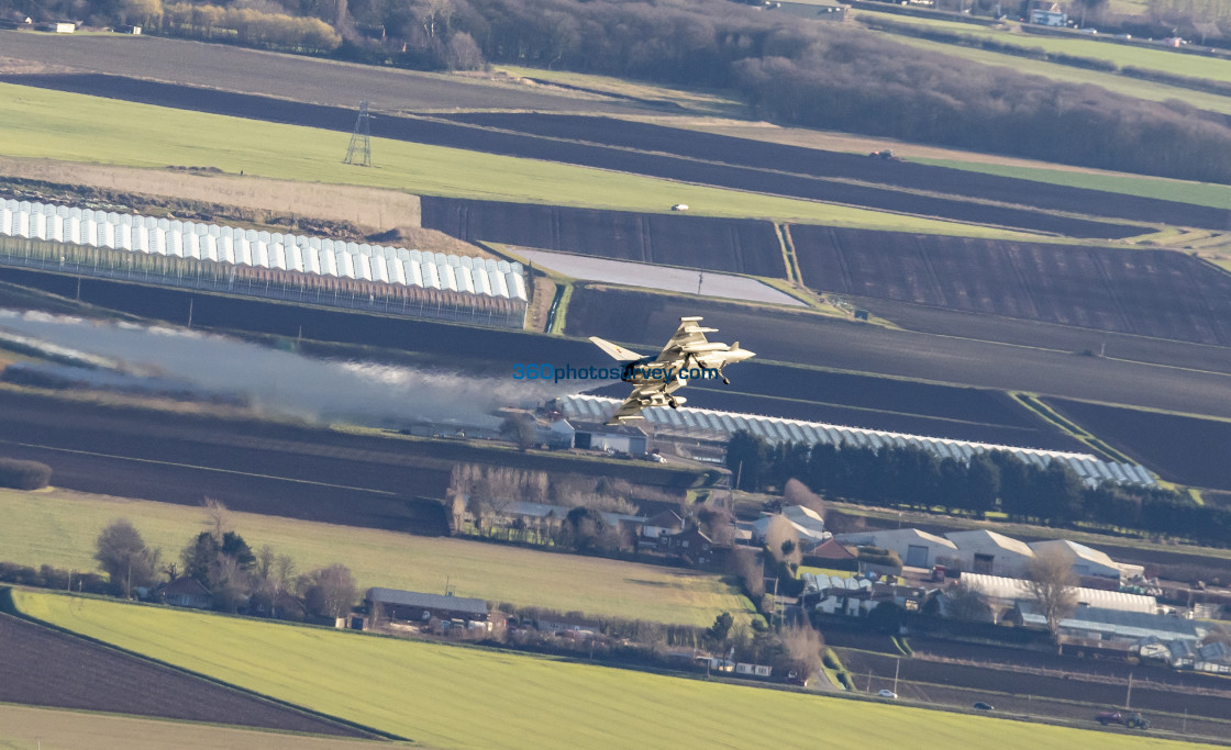 "Typhoon fighter jet air to air over the Flyde 230307" stock image