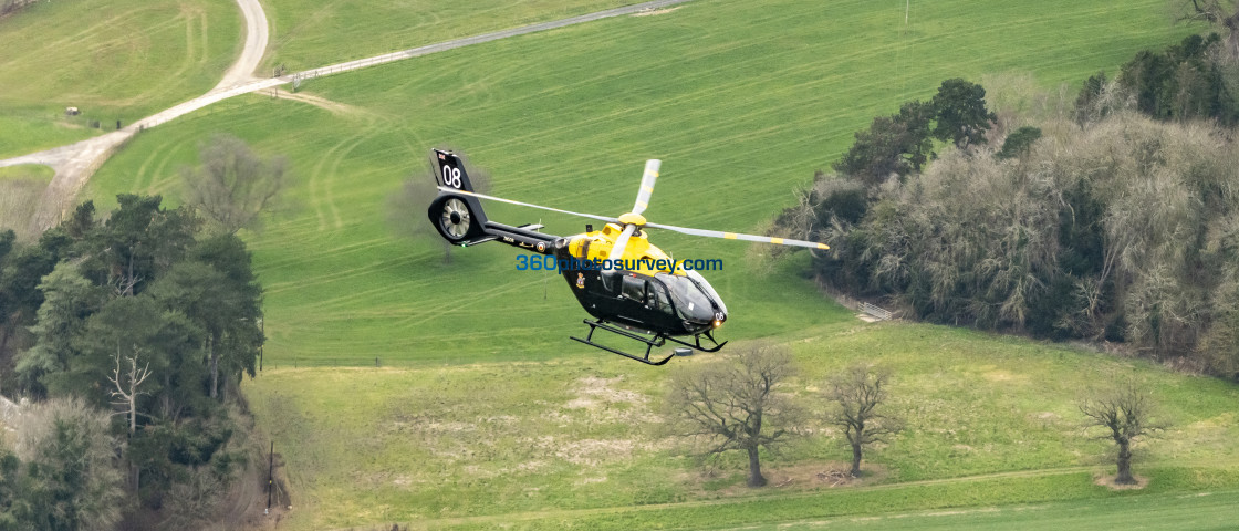 "Air to air photograph of low flying raf training helicopter 230228" stock image