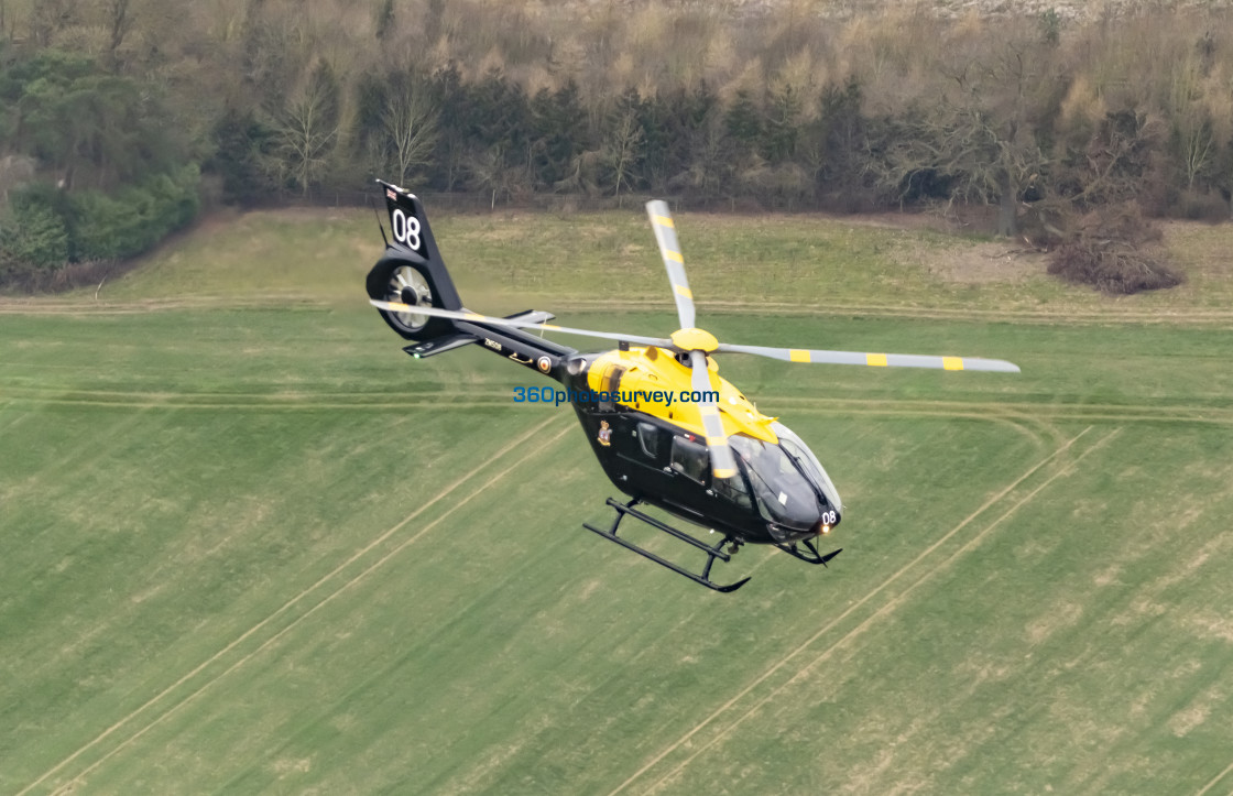 "Air to air photograph of low flying raf training helicopter 230228" stock image