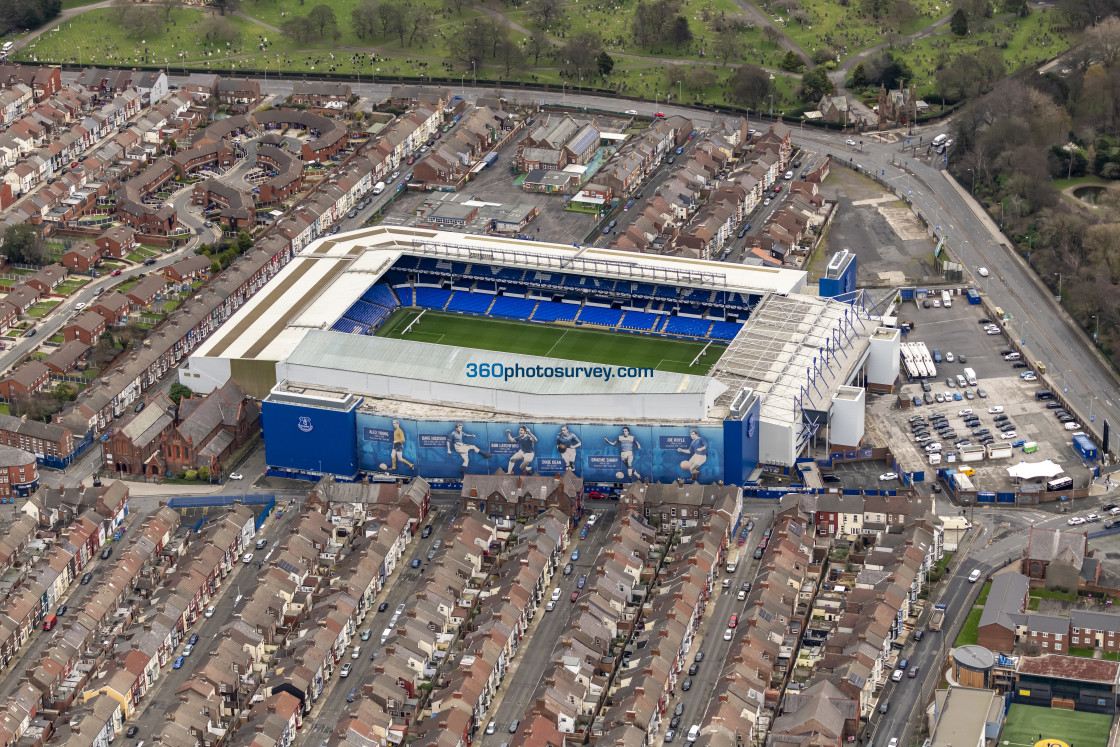 "Liverpool aerial photo Goodison Park 230228" stock image