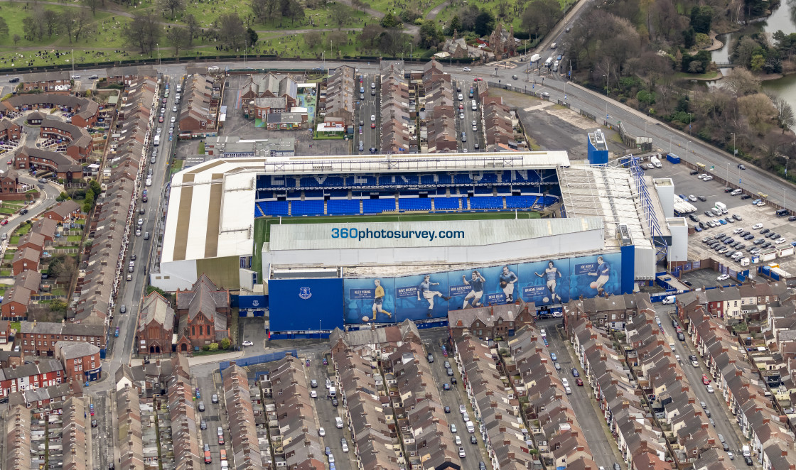 "Liverpool aerial photo Goodison Park 230228" stock image