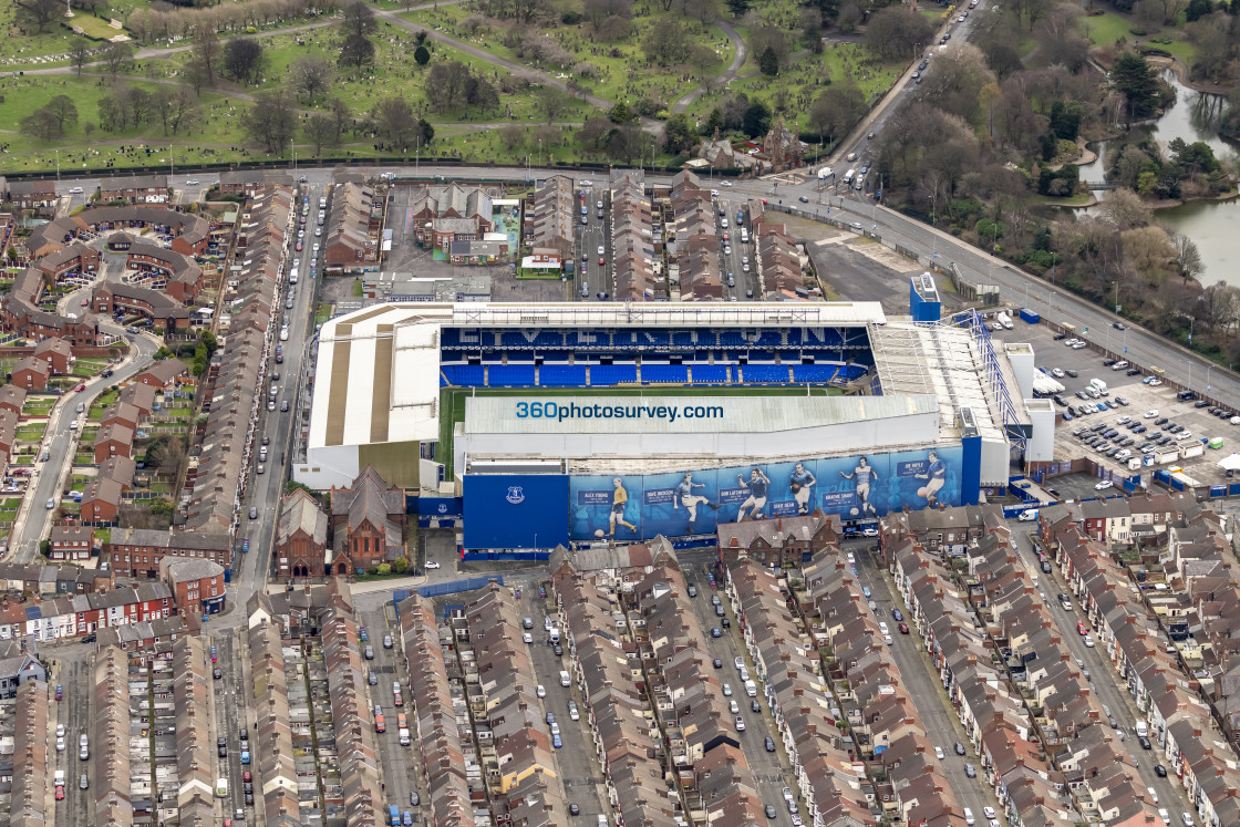 "Liverpool aerial photo Goodison Park 230228" stock image