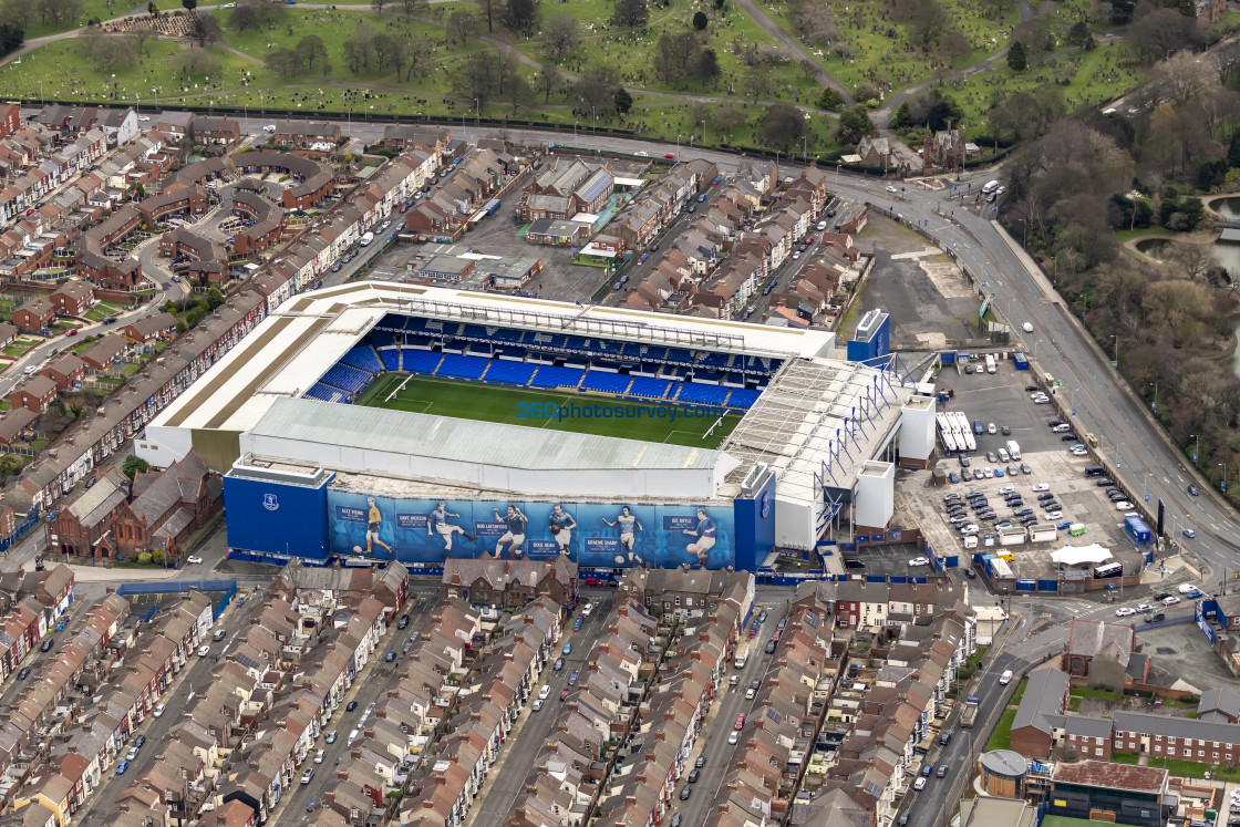 "Liverpool aerial photo Goodison Park 230228" stock image