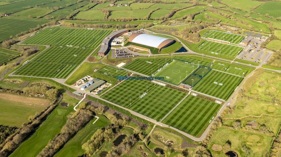 "Leicester aerial photo Leicester FC Training Ground 230404 90" stock image