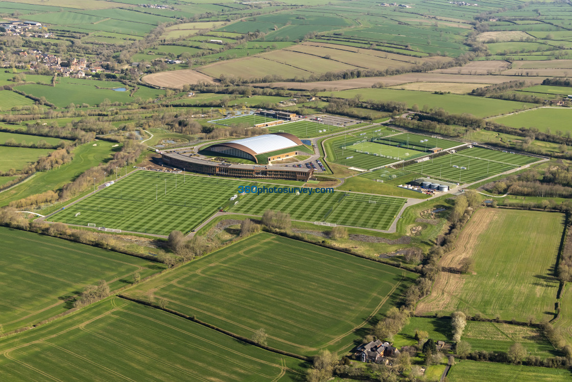 "Leicester aerial photo Leicester FC Training Ground 230404 90" stock image