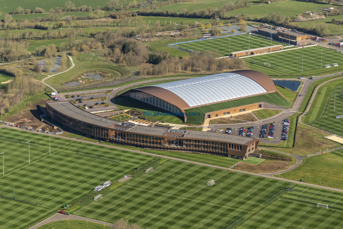 "Leicester aerial photo Leicester FC Training Ground 230404 90" stock image