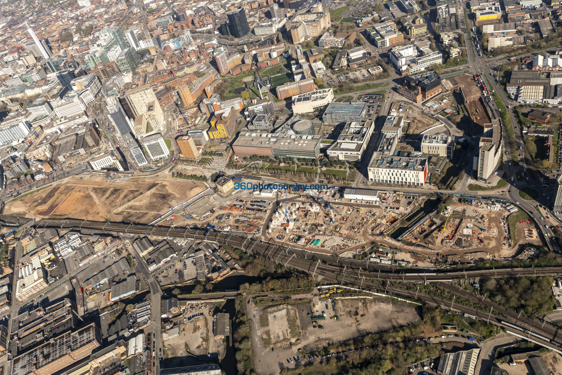 "Birmingham aerial photo HS2 Curzon Street 230404 76" stock image