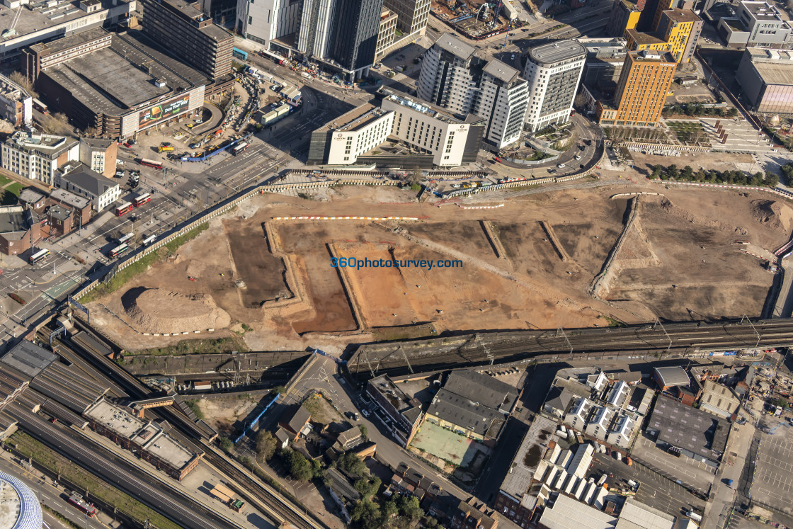 "Birmingham aerial photo HS2 Curzon Street 230404 76" stock image