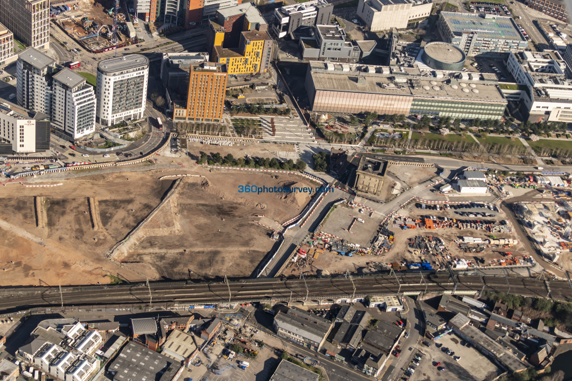 "Birmingham aerial photo HS2 Curzon Street 230404 76" stock image