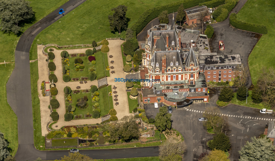 "Droitwich Spa aerial photo Impney Hall 230425 56" by 360photosurvey.com - $37.04 "Droitwich Spa aerial photo Impney Hall 230425 56" stock image