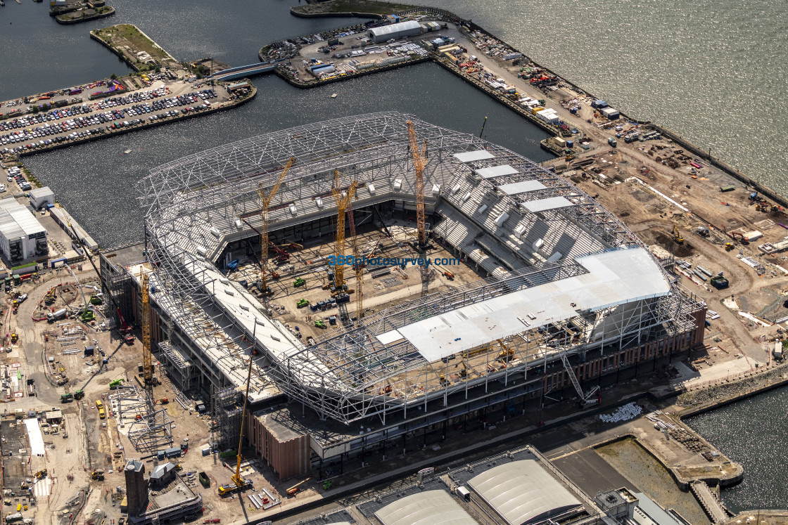 "LIVERPOOL aerial photo BRAMLEY MOORE DOCK STADIUM 230629 004" stock image