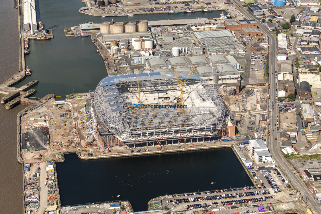 "LIVERPOOL aerial photo BRAMLEY MOORE DOCK 230824 2" stock image