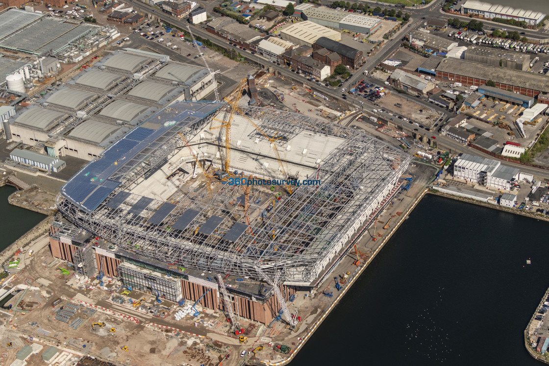 "LIVERPOOL aerial photo BRAMLEY MOORE DOCK 230824 2" stock image