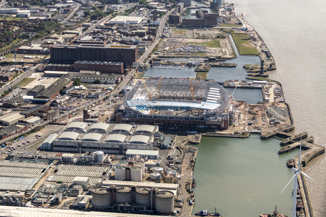 "LIVERPOOL aerial photo BRAMLEY MOORE DOCK 230824 2" stock image