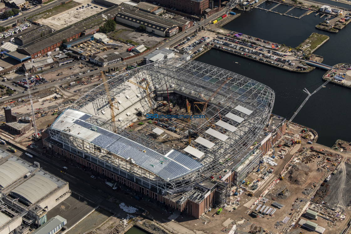 "LIVERPOOL aerial photo BRAMLEY MOORE DOCK 230824 2" stock image