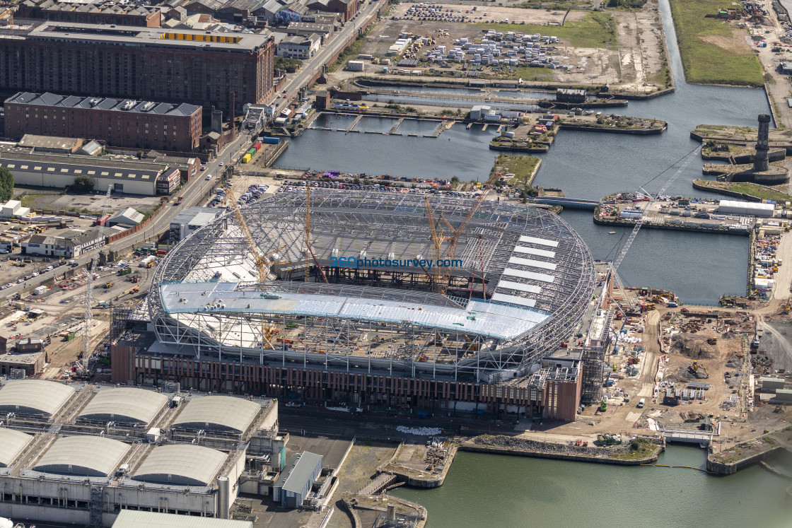 "LIVERPOOL aerial photo BRAMLEY MOORE DOCK 230824 2" stock image