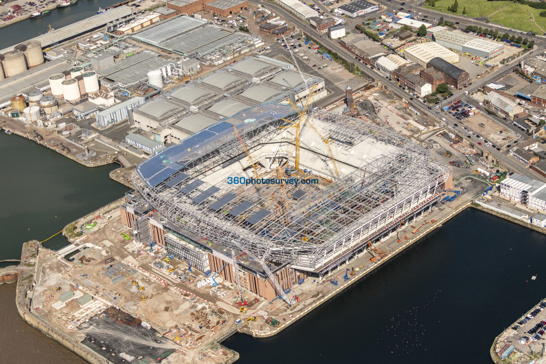 "LIVERPOOL aerial photo BRAMLEY MOORE DOCK 230824 2" stock image