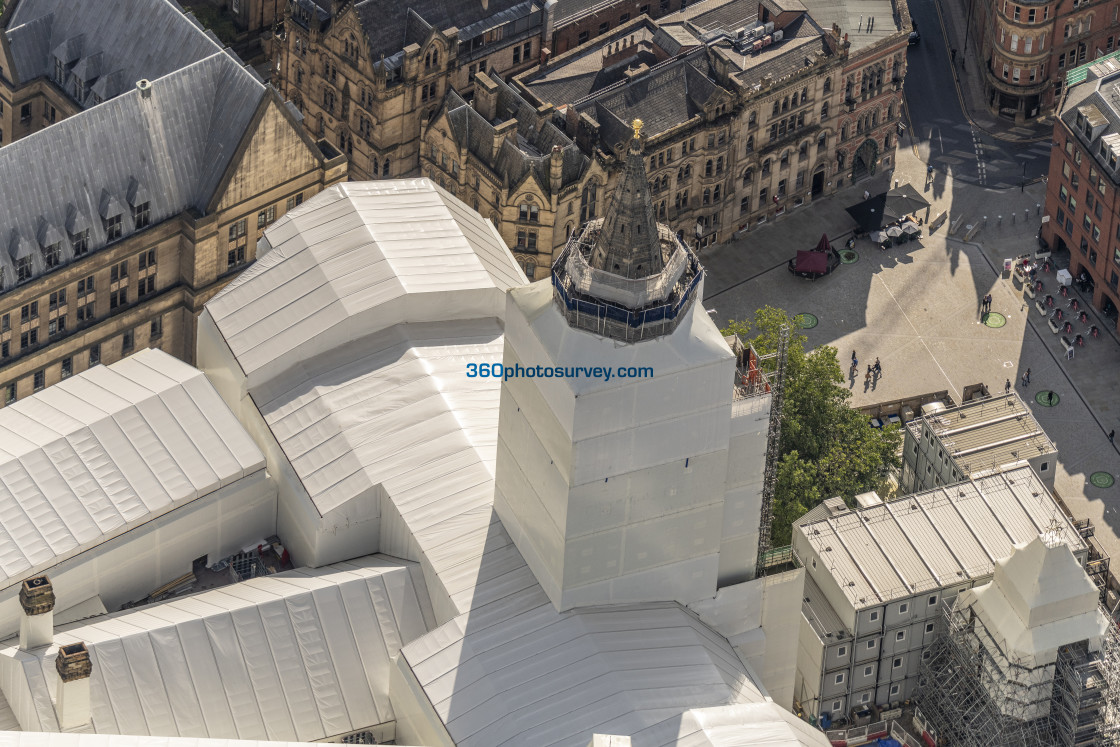 "MANCHESTER aerial TOWN HALL SPIRE 230824 11" stock image