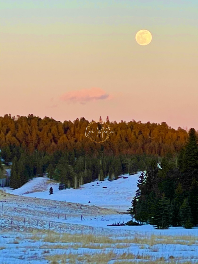 "Full Moon at Sunset" stock image