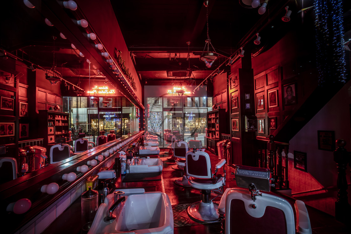 "Spitalfields barber shop in lockdown" stock image