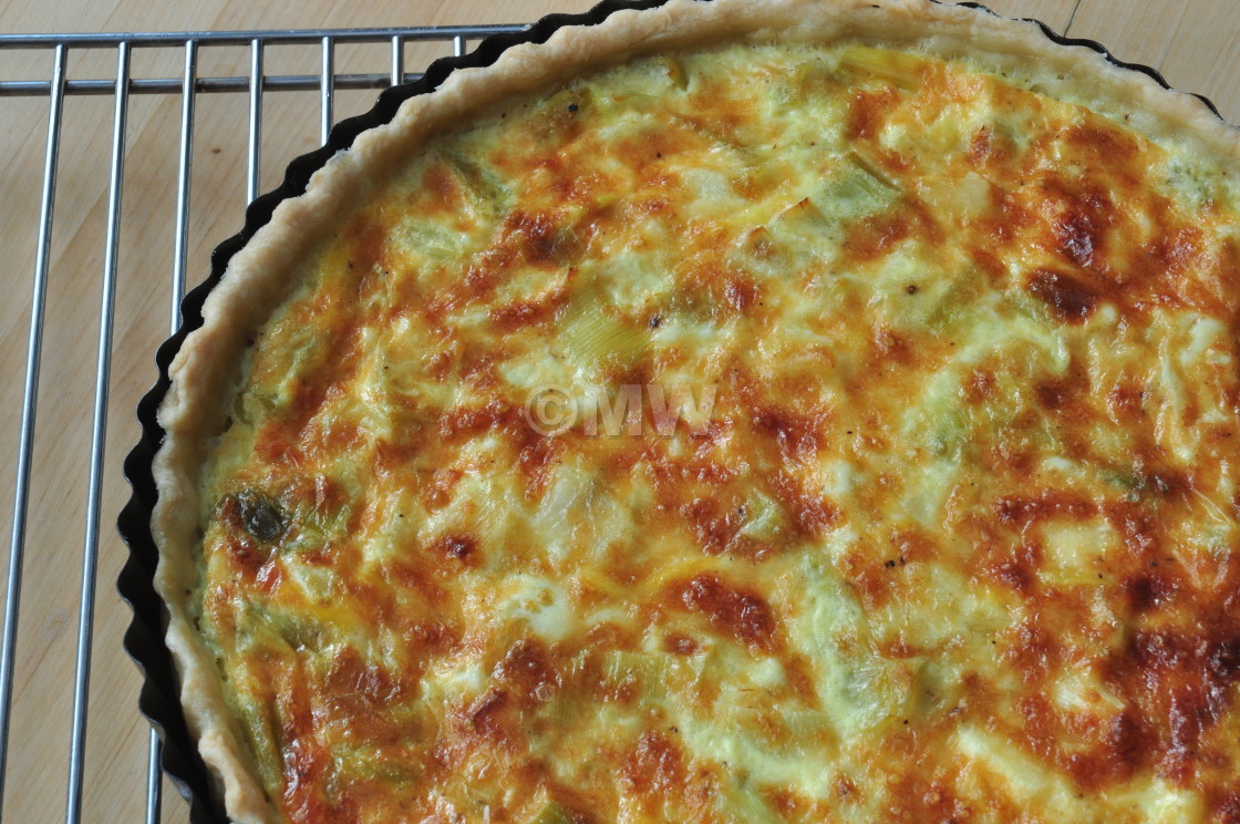 "Leek quiche detail" stock image