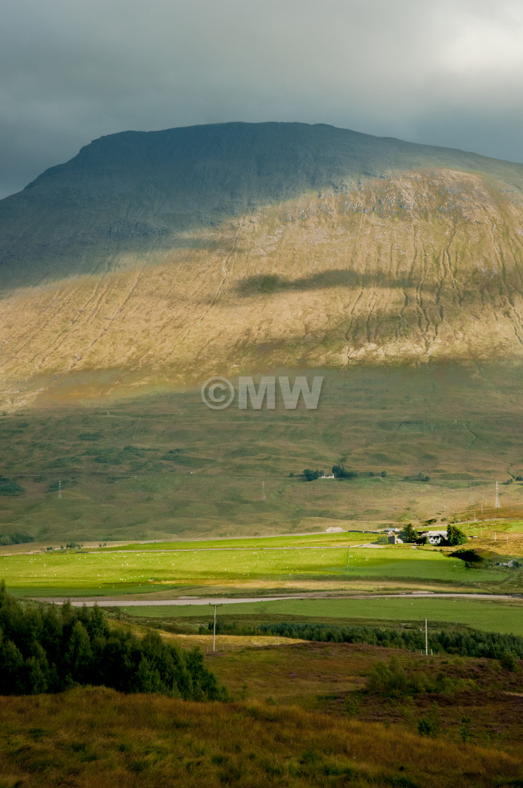 "Valley & mountain en route to Glen Coe" stock image