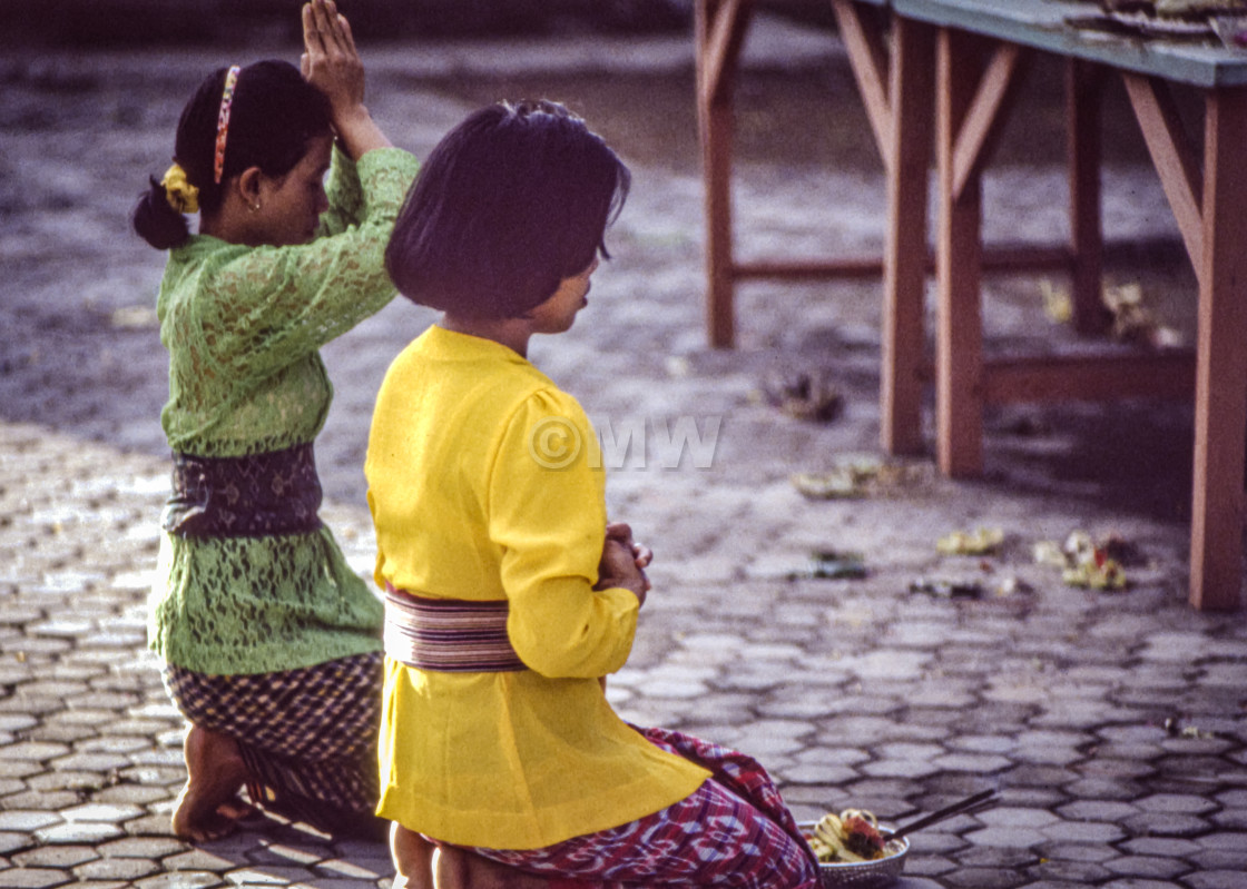 "Balinese women at prayer" stock image