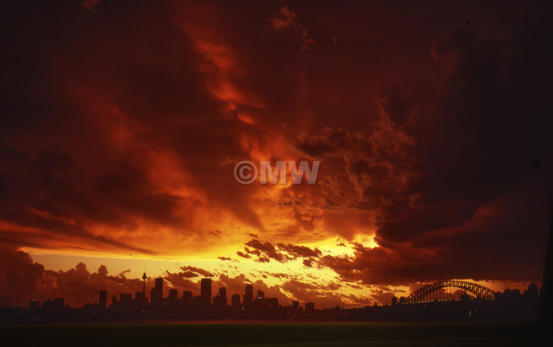 "Stormy Sydney Sunset" stock image