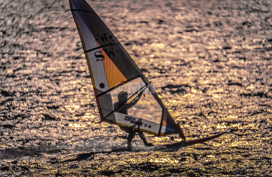 "Windsurfer silhouette" stock image