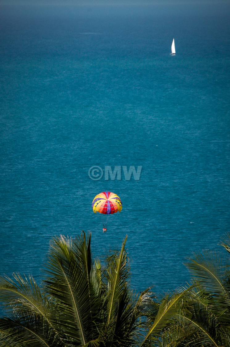 "Hamilton Island sail & parasail" stock image