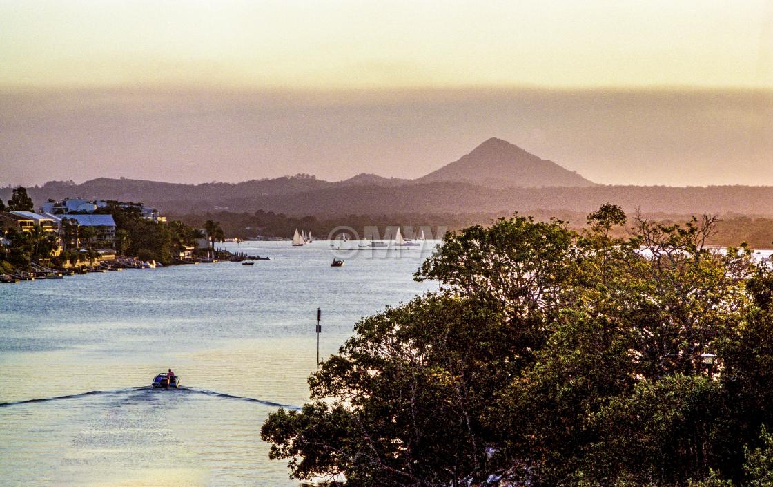 "Noosa River & Mt. Warning" stock image