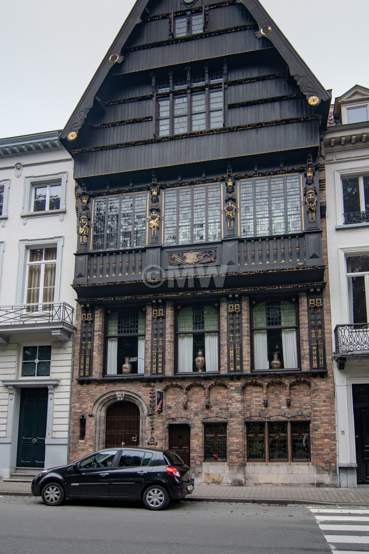 "Wooden house architecture, Brugge" stock image