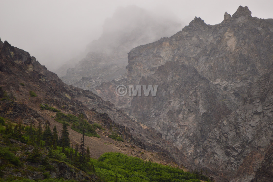 "Misty crags" stock image