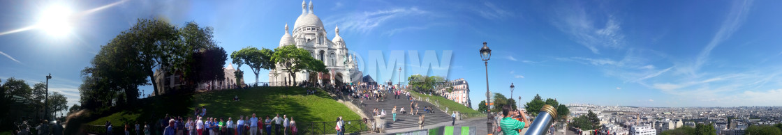 "Sacre Coeur & Paris skyline panorama" stock image