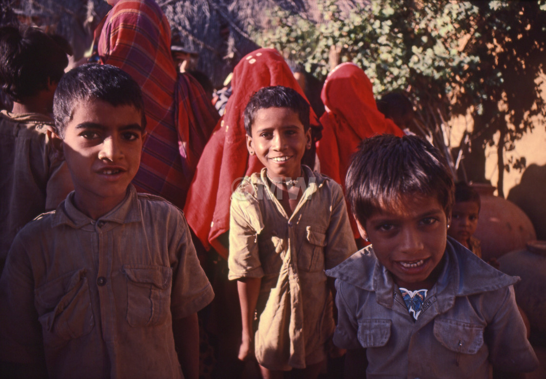 "Rajasthani village children" stock image