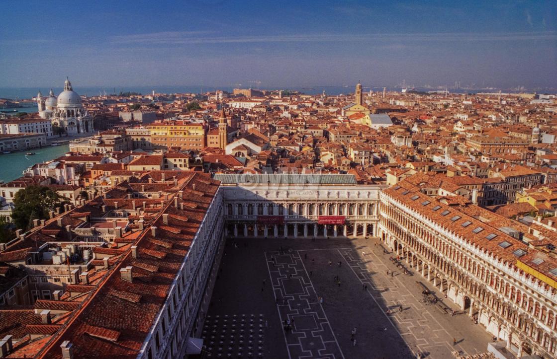 "Venice & St. Marks Sq. from above" stock image