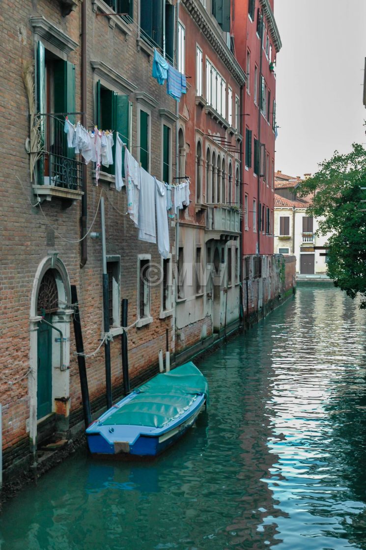 "Canal with laundry #1" stock image