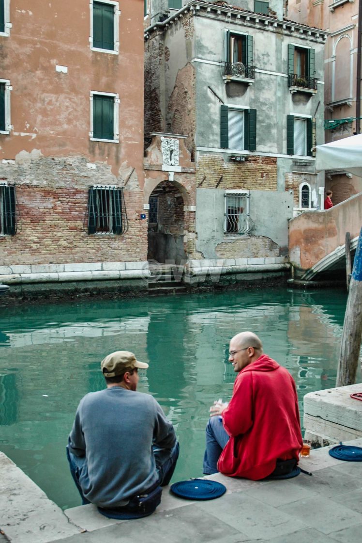 "Canalside chat" stock image