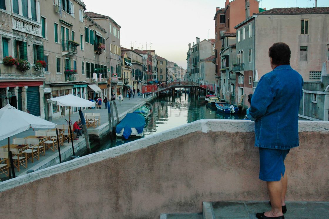 "Canal with woman" stock image