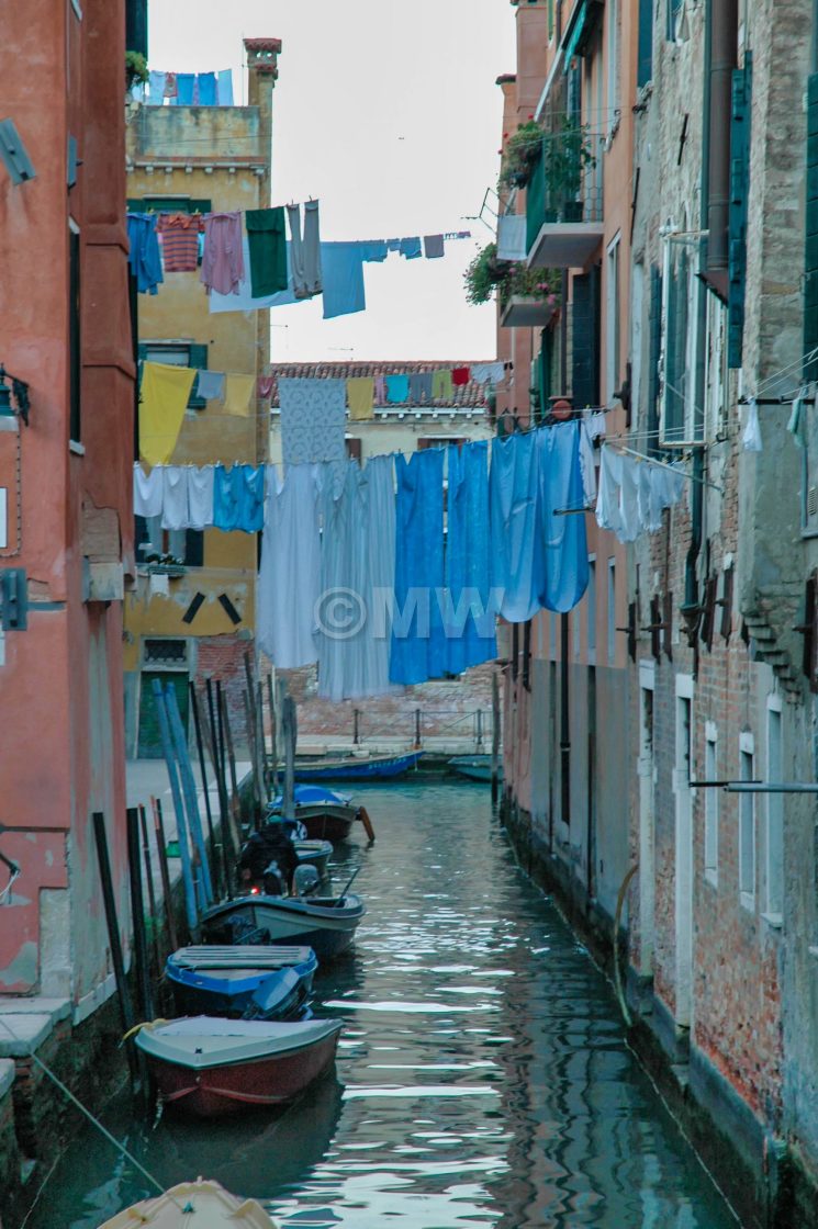 "Canal with laundry #3" stock image