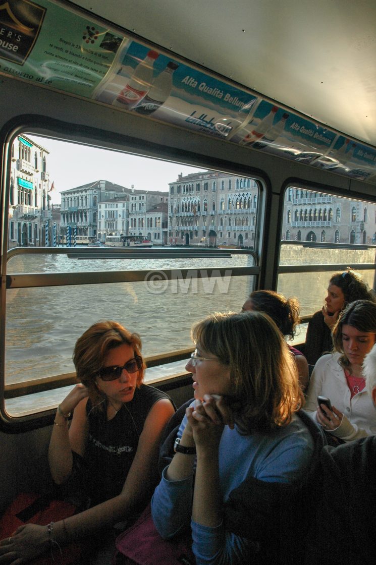 "In the vaporetto #2" stock image