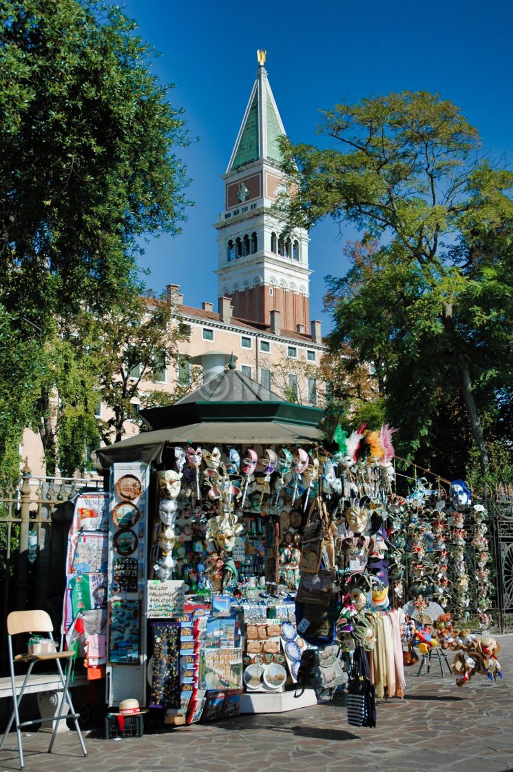 "Souvenirs & San Marco campanile" stock image