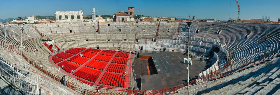 "Verona Roman arena interior detail" stock image