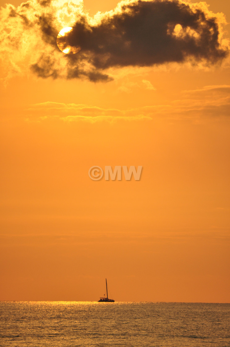 "Sunset over sea" stock image