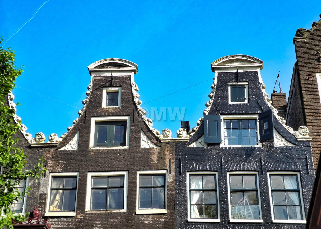 "Amsterdam twin gables" stock image