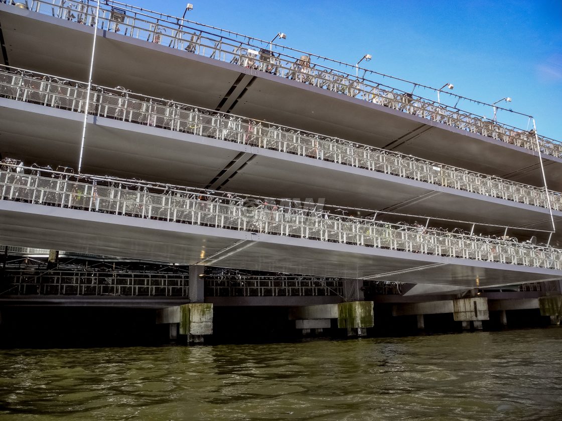 "Bicycle parking lot, Amsterdam" stock image