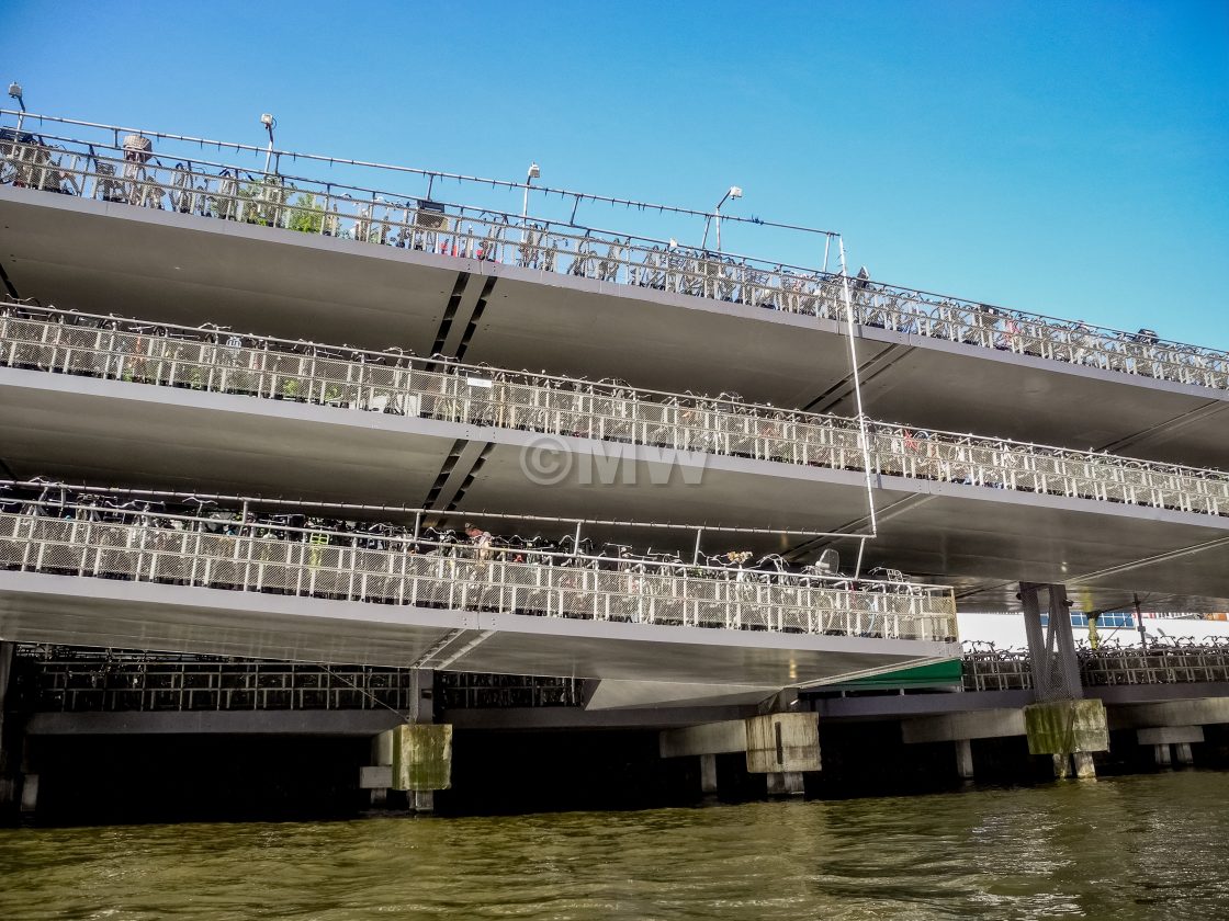 "Bicycle parking lot, Amsterdam" stock image