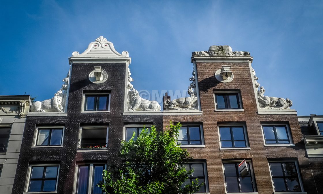 "Amsterdam gables with animal motifs" stock image